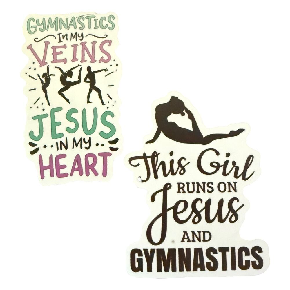 Gymnastics In My Veins Jesus In My Heart This Girl Runs On Jesus Stickers